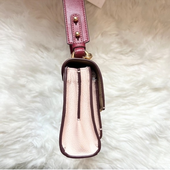 New! Marc Jacobs Tuck Lock Pebbled Leather Crossbody Shoulder Bag in Rose Dust - Picture 9 of 11